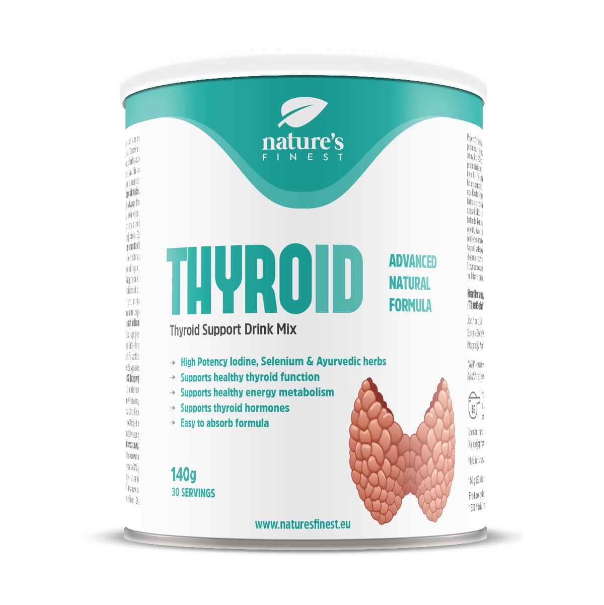 Thyroid Support Napój , Smak Cytrynowy , Jod Selen , Normalna Funkcja Tarczycy , L-tyrozyna , Ashwagandha , 140g